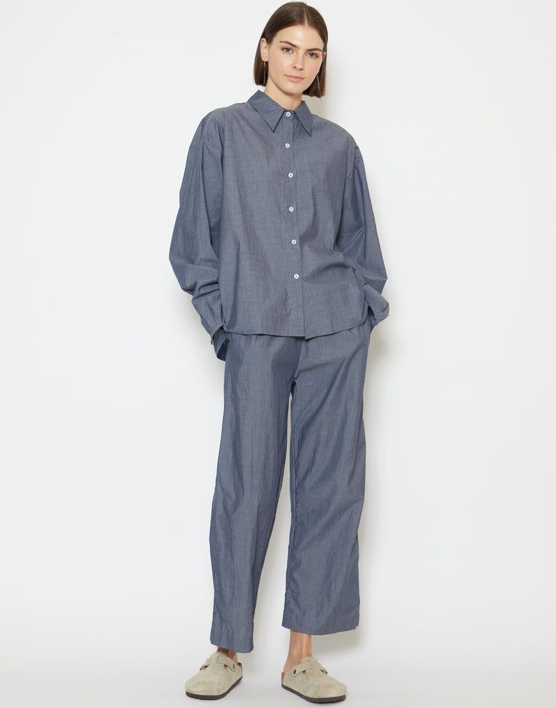 Blue Pinstripe Cotton Day Shirt