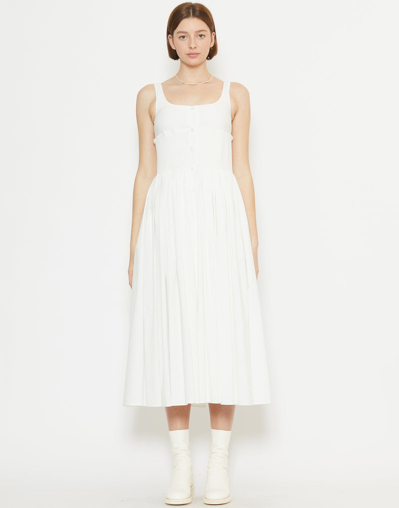 White Cotton Poplin Nuvem Dress