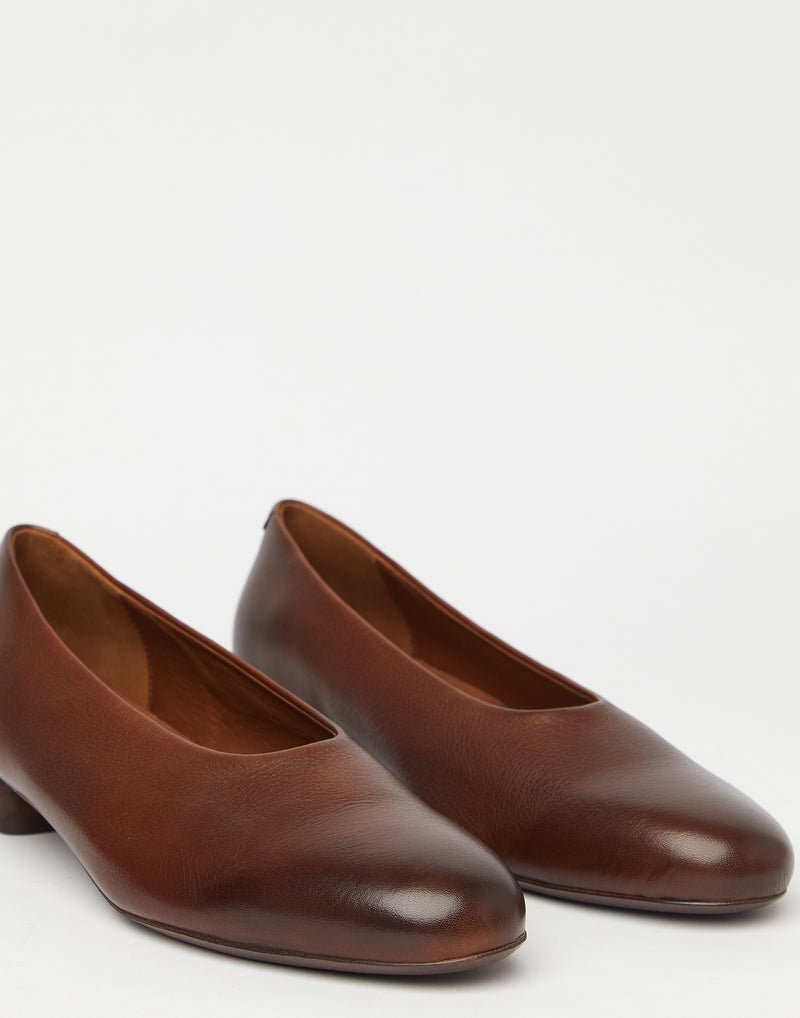 Brown Leather Codina Decollete Heels