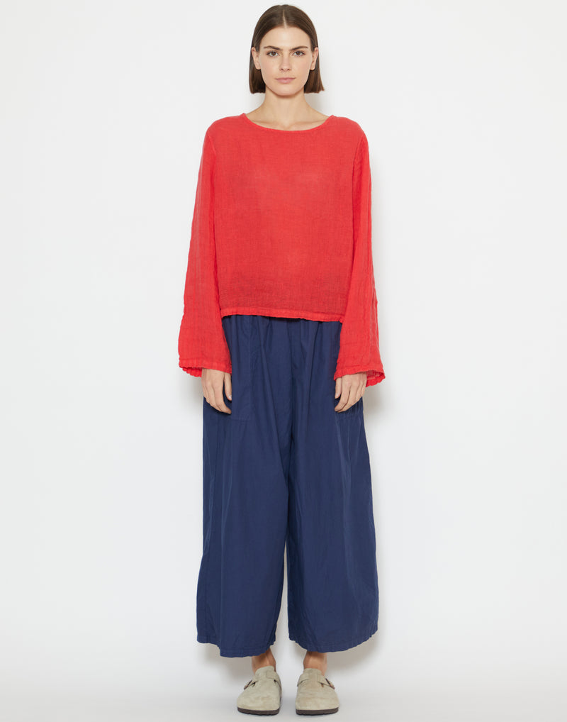 Protea Red Linen Gauze Lilly Top