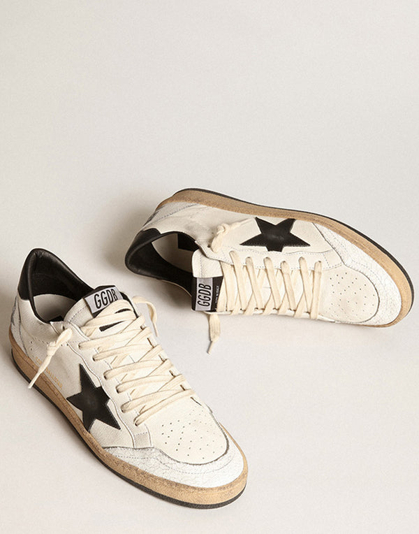 White & Black Ball Star Sneakers