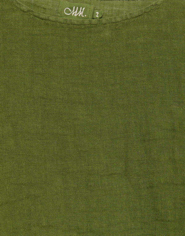 Verde Green Linen Gauze Lilly Top