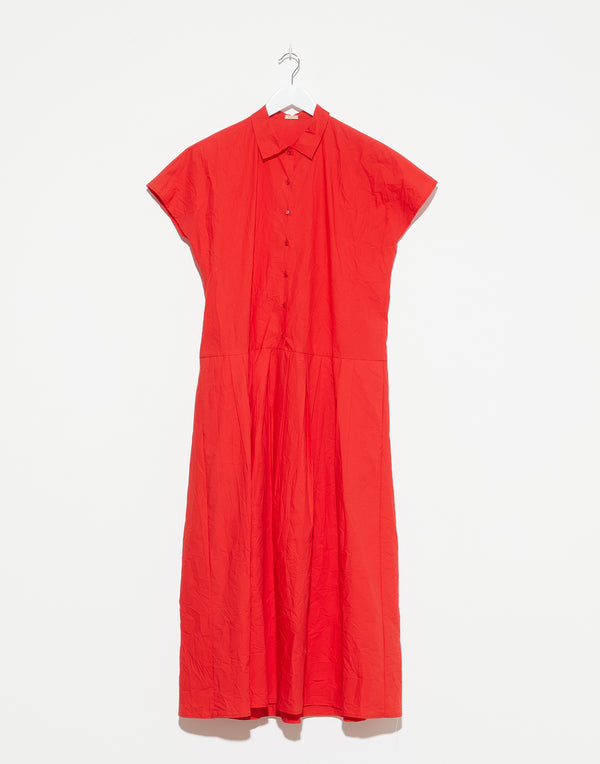 Pomegranate Cotton Cap Sleeve Dress