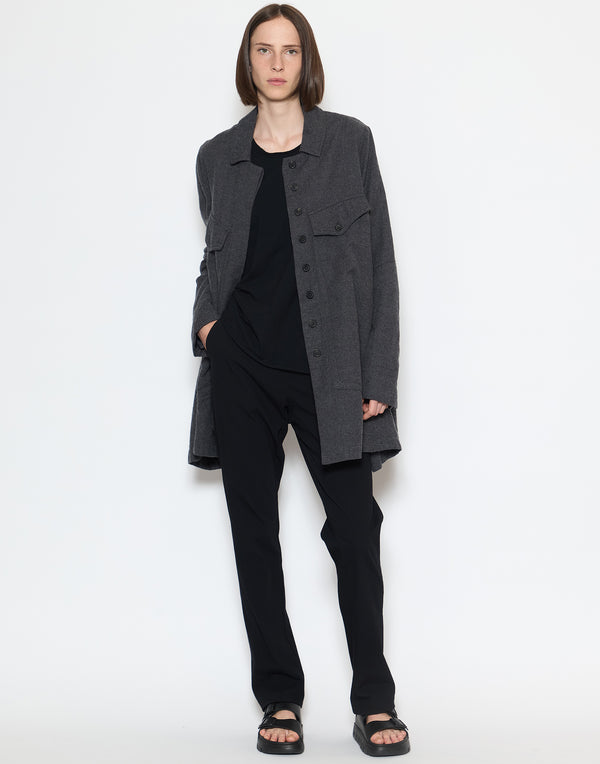 Slate Grey Wool & Cotton Coat