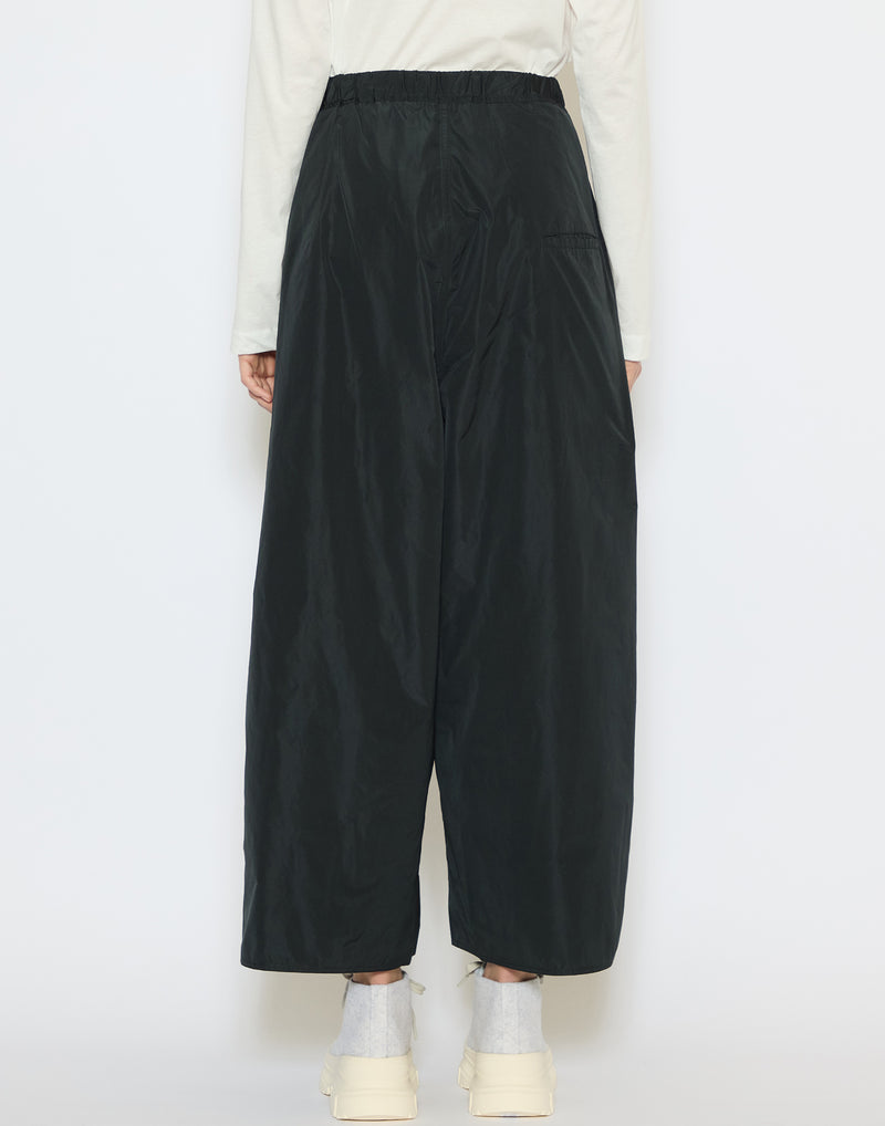 Black Taffeta Wide Leg Palau Pants