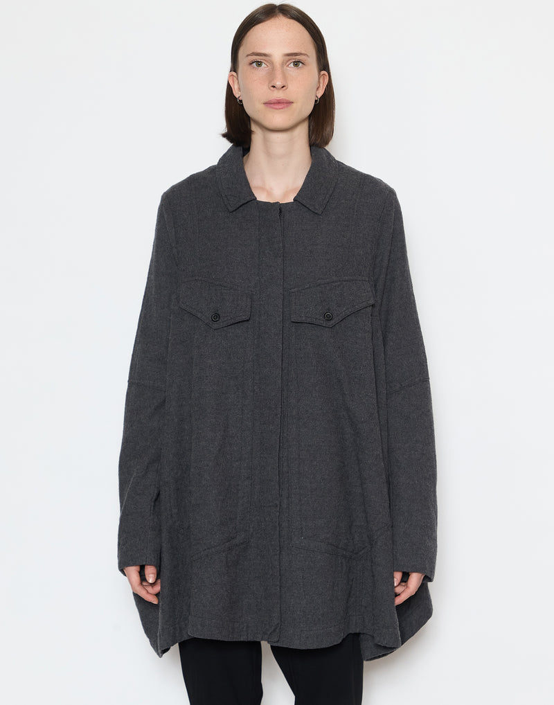 Slate Grey Wool & Cotton Coat