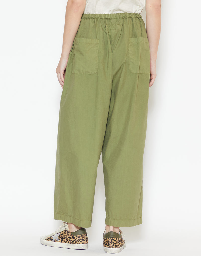 Army Green Cotton Oversize Dandy Pants