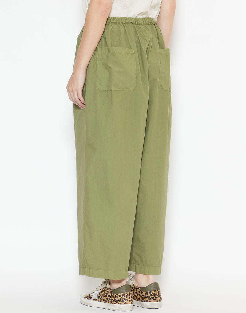 Army Green Cotton Oversize Dandy Pants