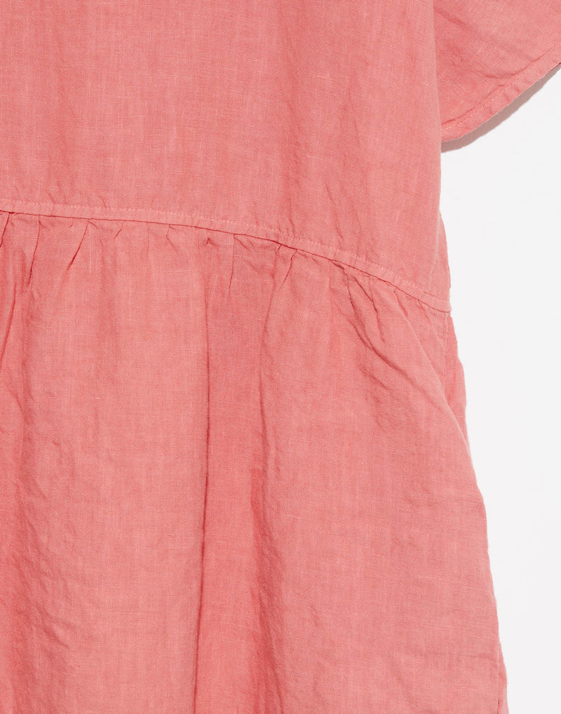 Coral Flax Linen Charlie Dress