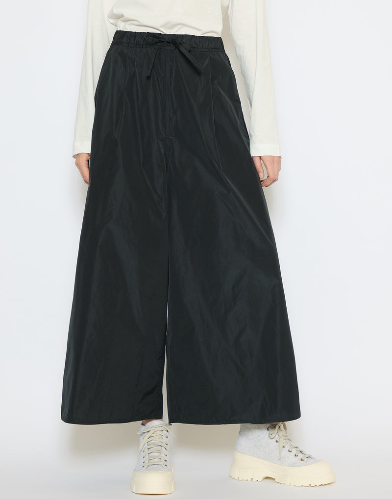 Black Taffeta Wide Leg Palau Pants