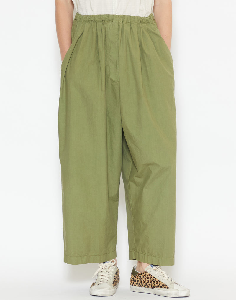 Army Green Cotton Oversize Dandy Pants