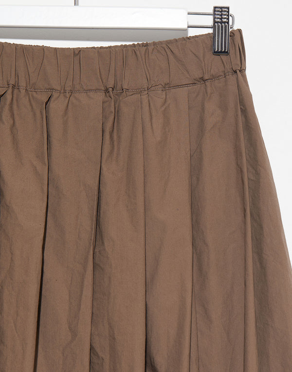 Mocca Brown Cotton Poplin Matilde Skirt