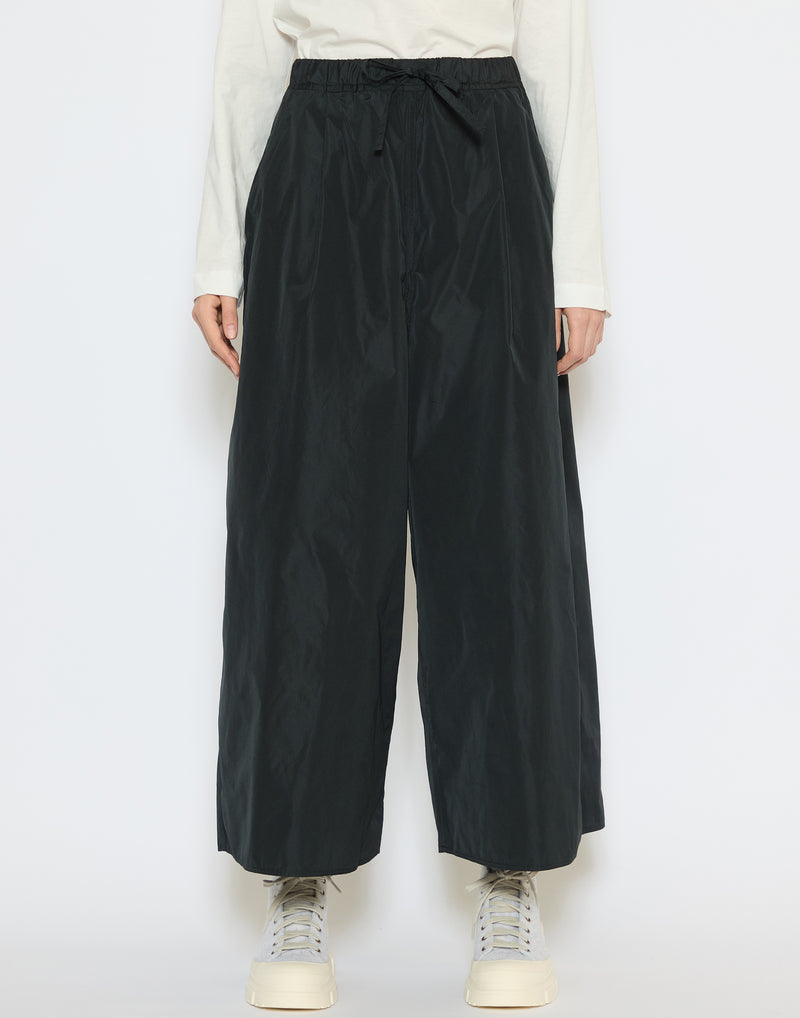 Black Taffeta Wide Leg Palau Pants