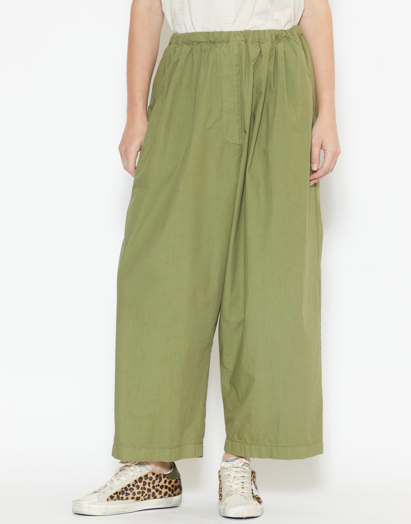 Army Green Cotton Oversize Dandy Pants