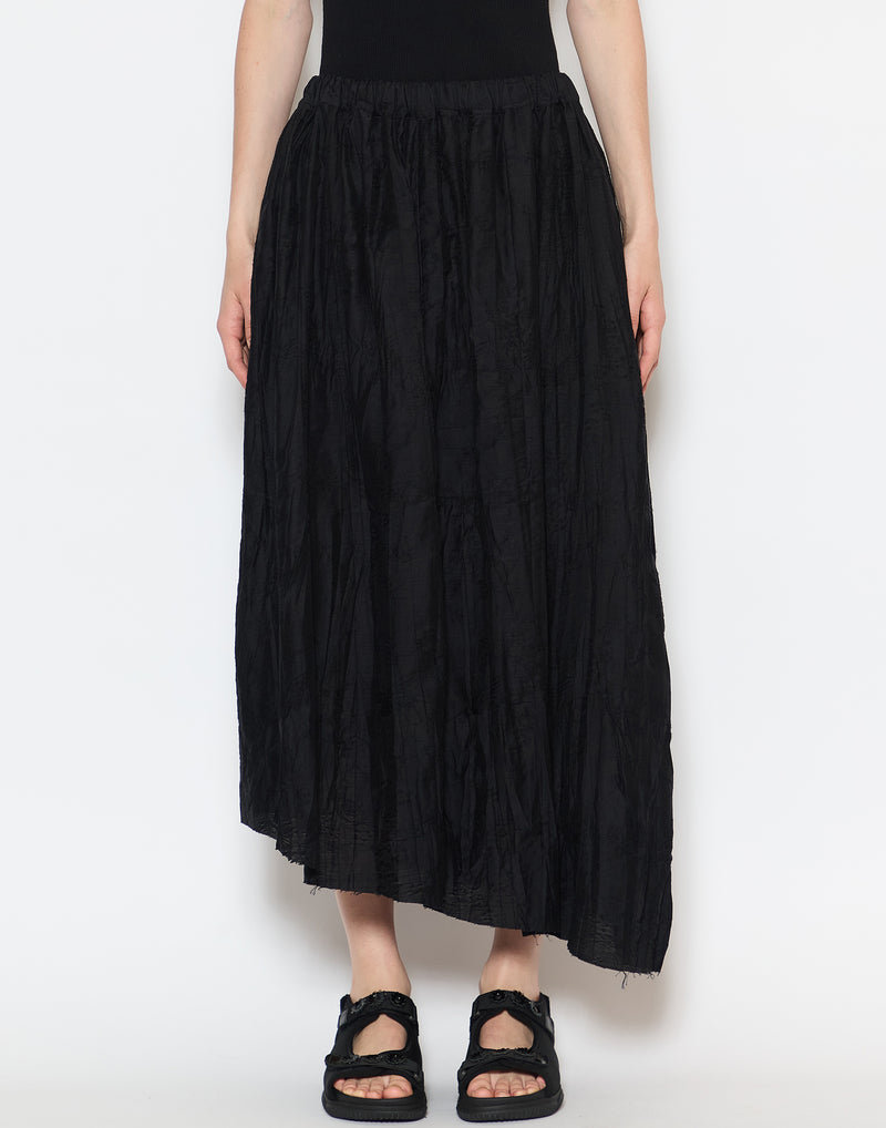 Black Jacquard Cotton Blend Skirt