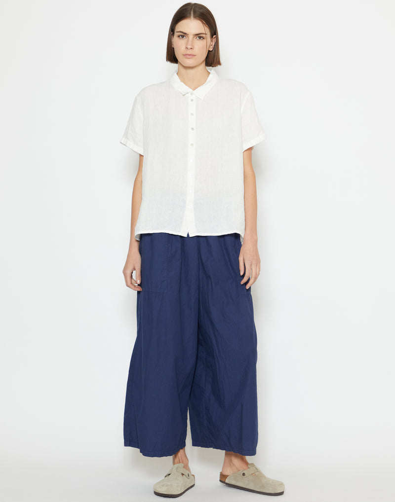 Navy Cotton Poplin Chisato Pants