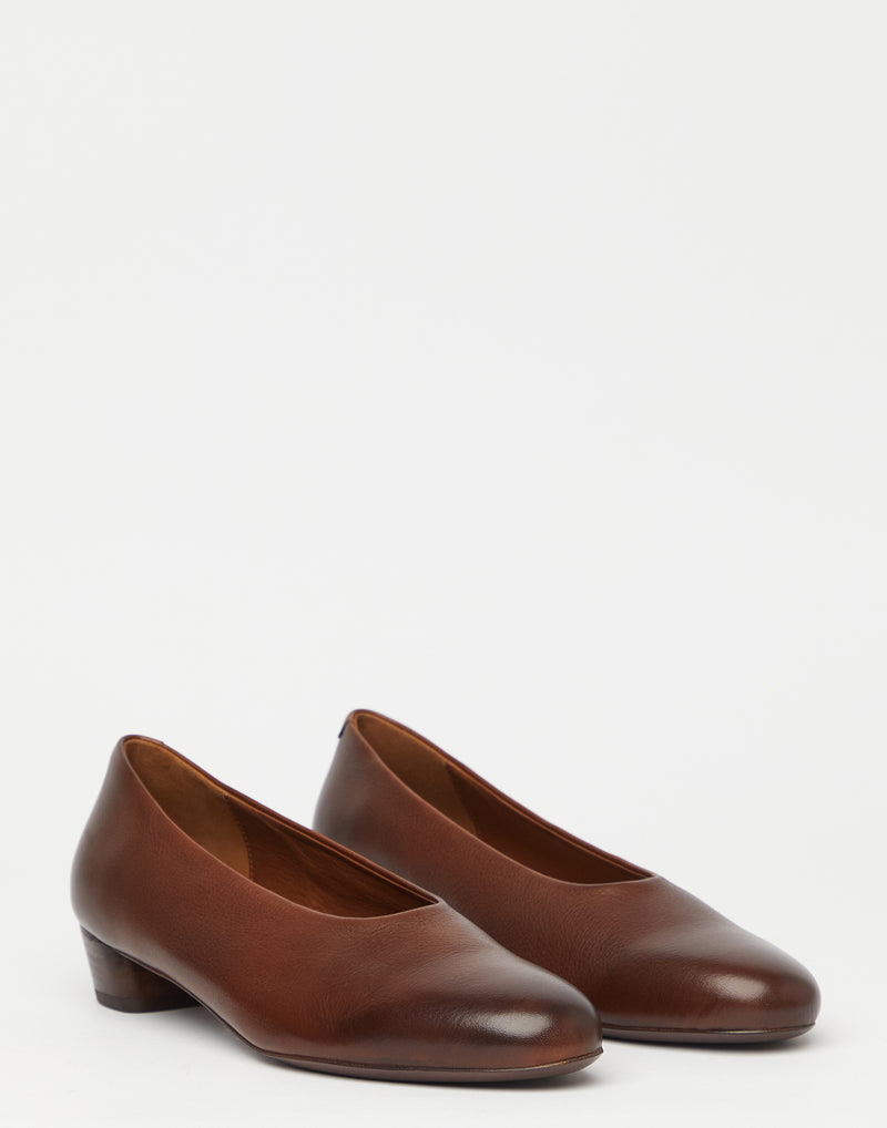 Brown Leather Codina Decollete Heels