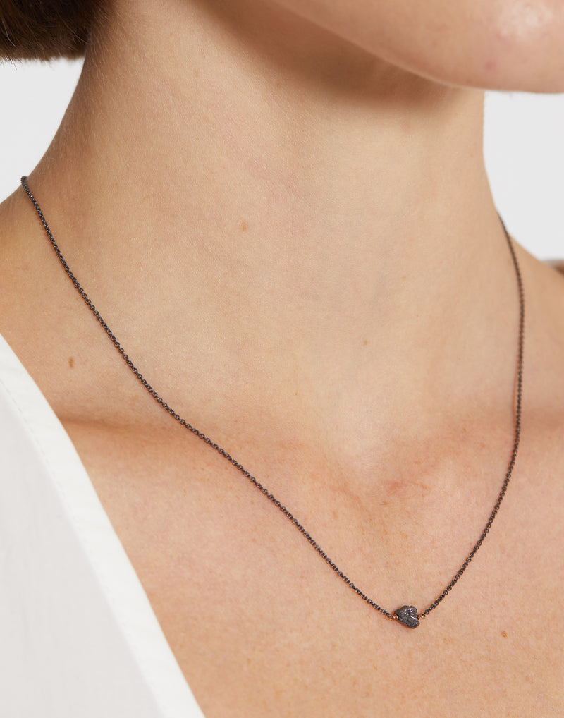 № 1 Black Diamond & Oxidised Silver Necklace