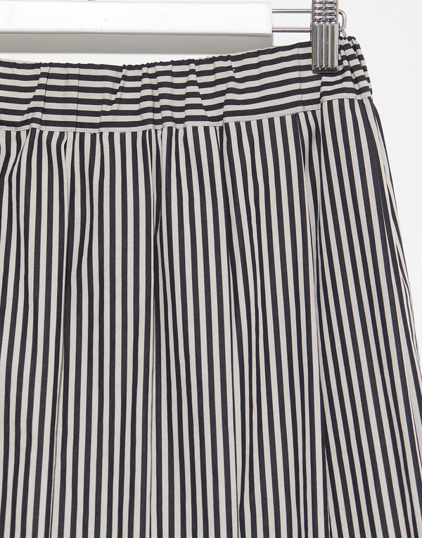 Black Stripe Cotton Poplin Matilde Skirt