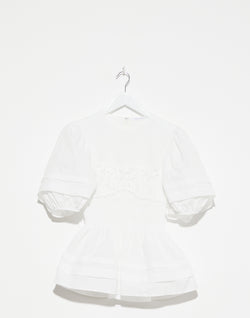 White Recycled Taffeta Onessa Top