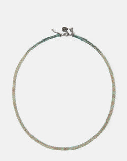 042.04 Silver & Green Silk Necklace