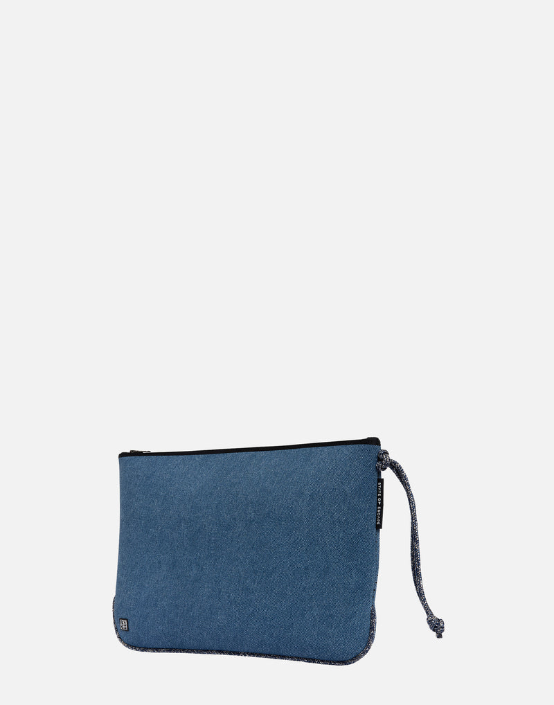 Fade Denim Everyday Large Flat Pouch