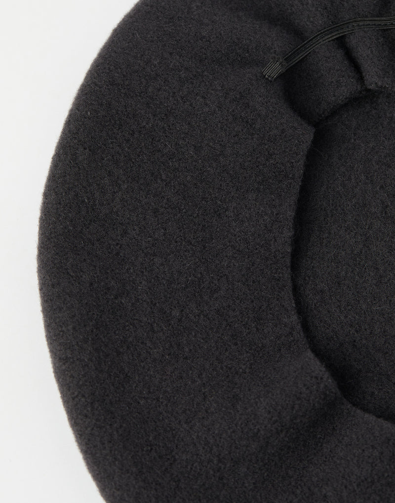 Dark Grey Wool Flying Duck Beret