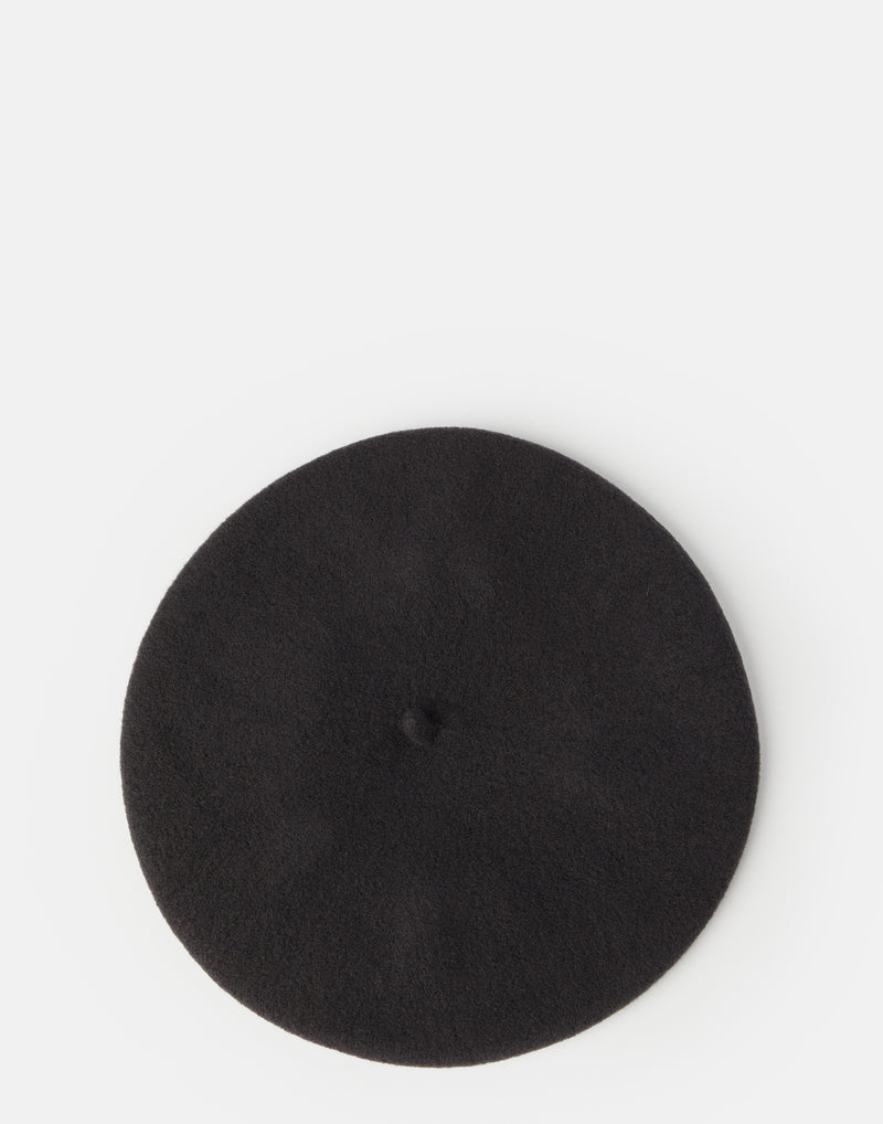 Dark Grey Wool Flying Duck Beret