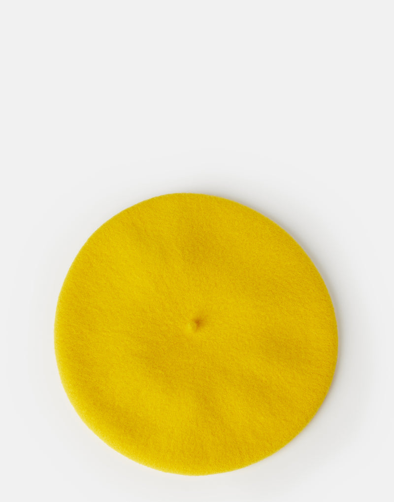 Yellow Wool Flying Duck Beret