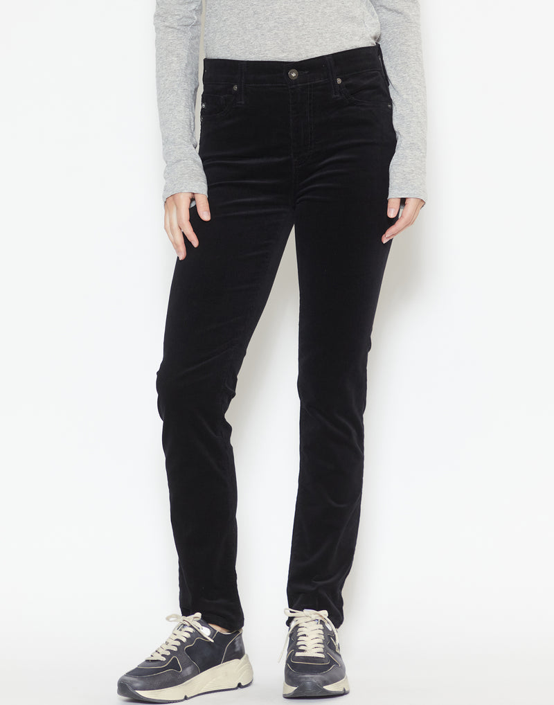 Super Black Corduroy Mari Mid Rise Jeans