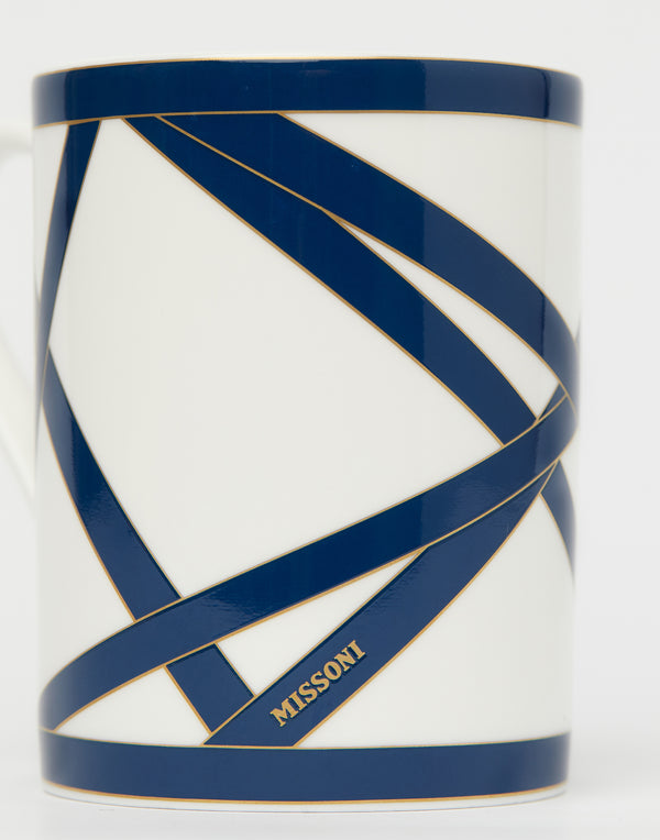 Blue & Gold Nastri Porcelain Mug