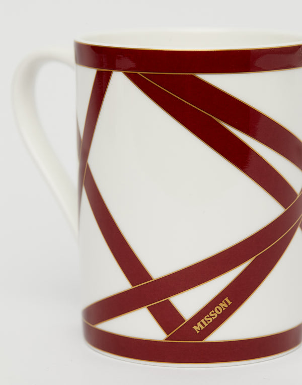 Bordeaux & Gold Nastri Porcelain Mug