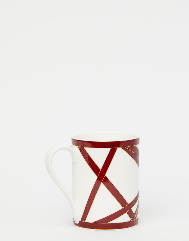 Bordeaux & Gold Nastri Porcelain Mug