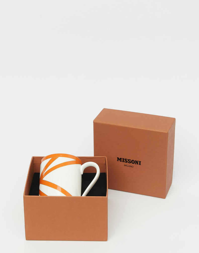 Orange & Gold Nastri Porcelain Mug