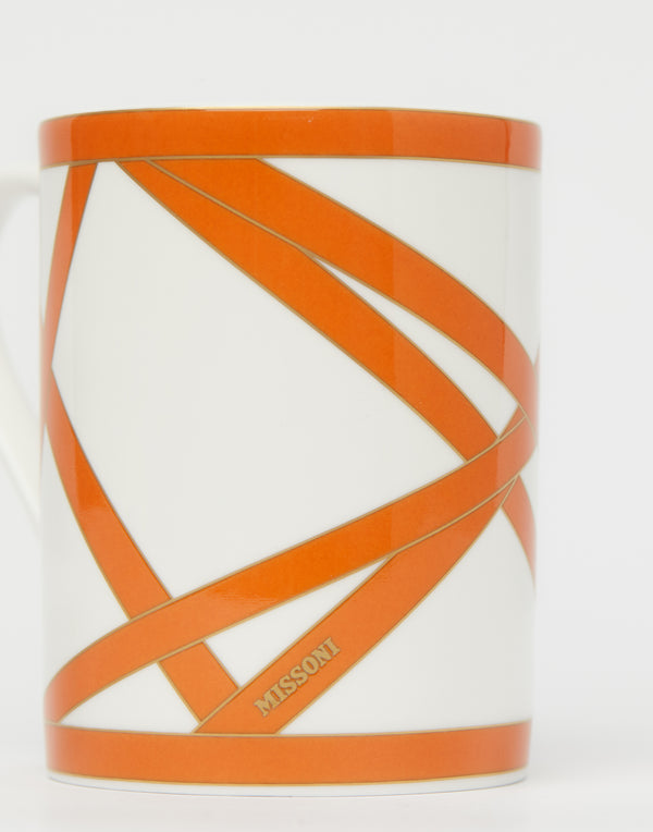 Orange & Gold Nastri Porcelain Mug