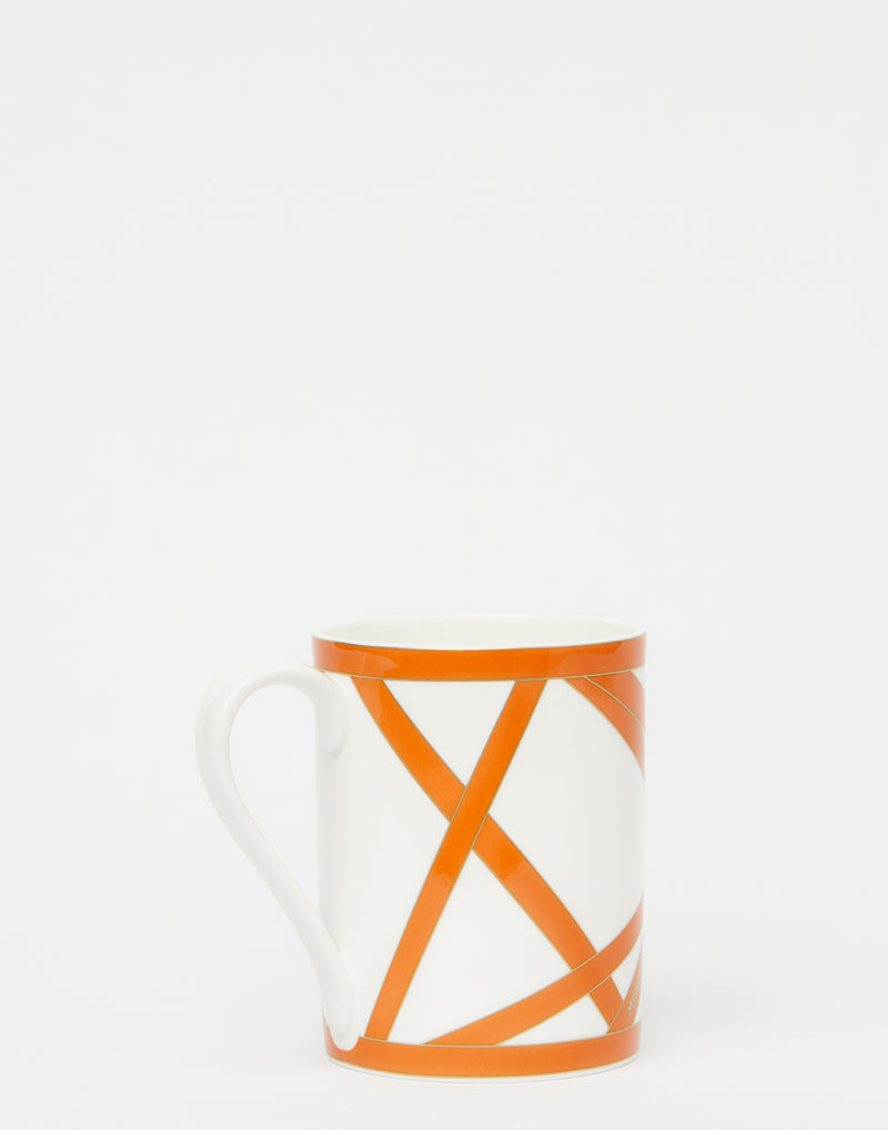 Orange & Gold Nastri Porcelain Mug