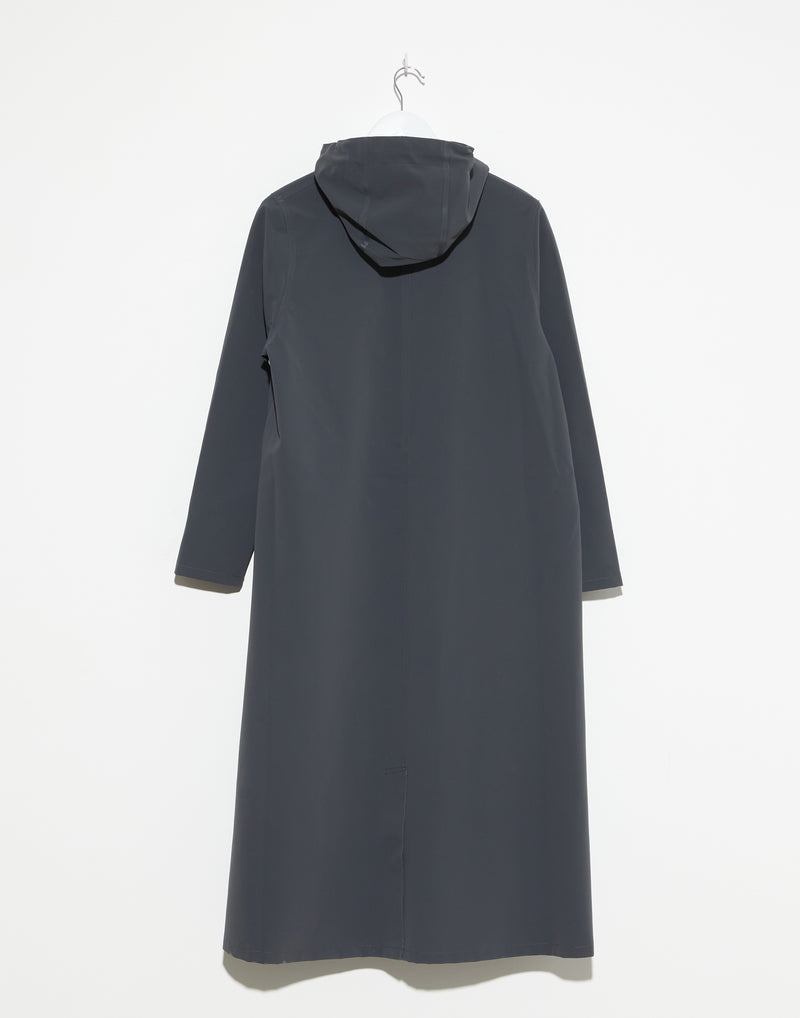 Matte Charcoal Long Moseback Raincoat