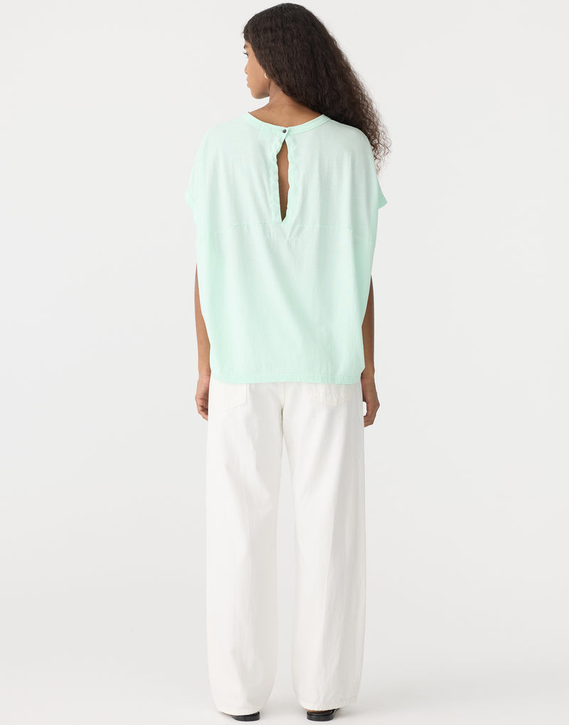 Pearl Mint Cotton Slouch Circle Tank Top