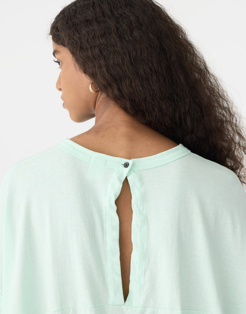 Pearl Mint Cotton Slouch Circle Tank Top