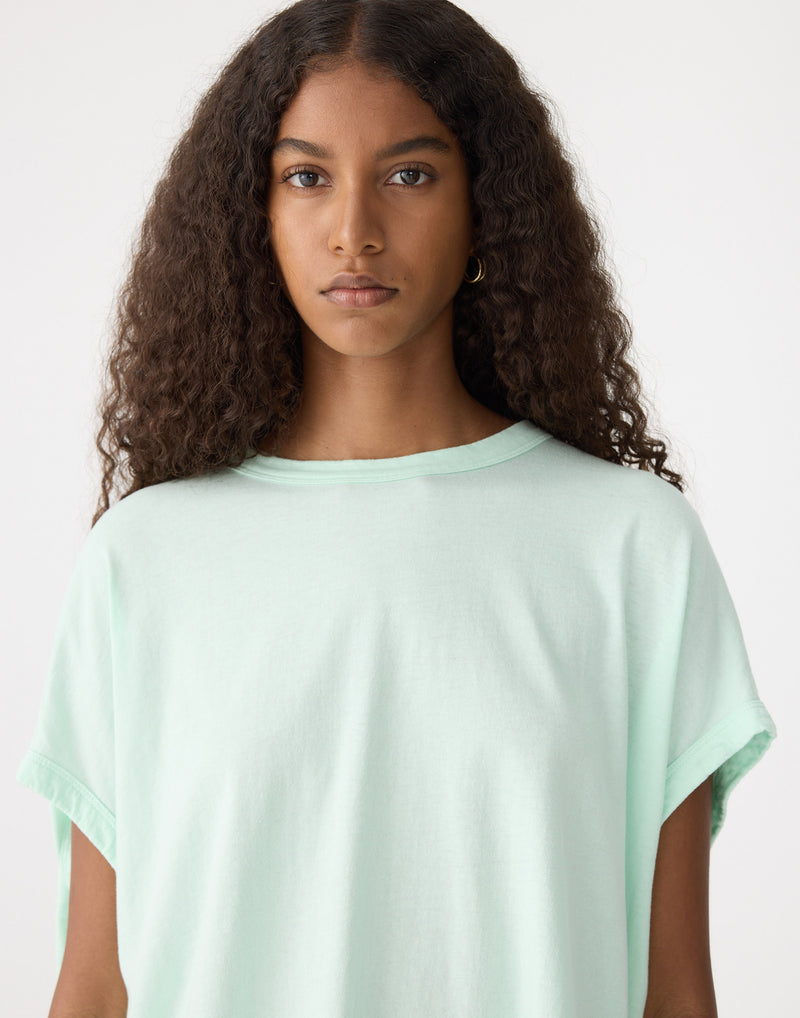 Pearl Mint Cotton Slouch Circle Tank Top