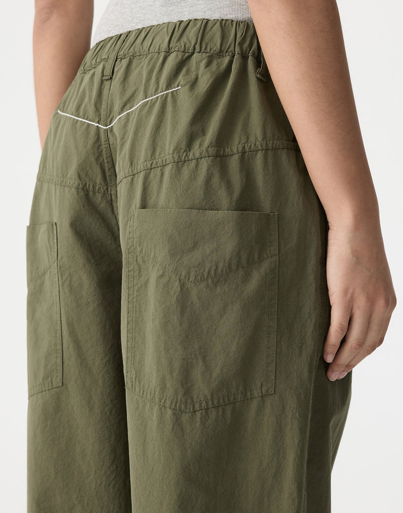 Khaki Crushed Cotton Summer Pants