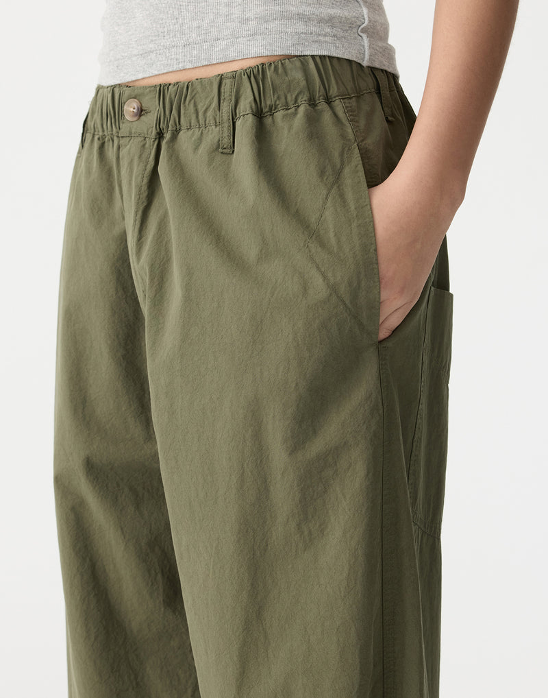 Khaki Crushed Cotton Summer Pants