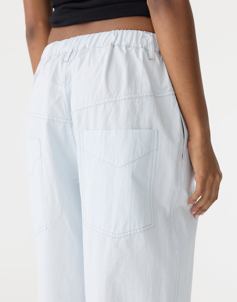 Pale Blue Crushed Cotton Summer Pants