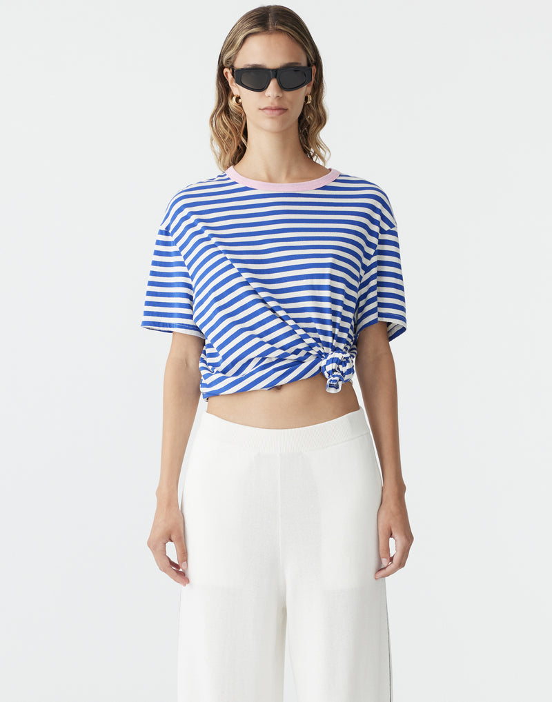 Stripe Cotton Boyfriend T-Shirt