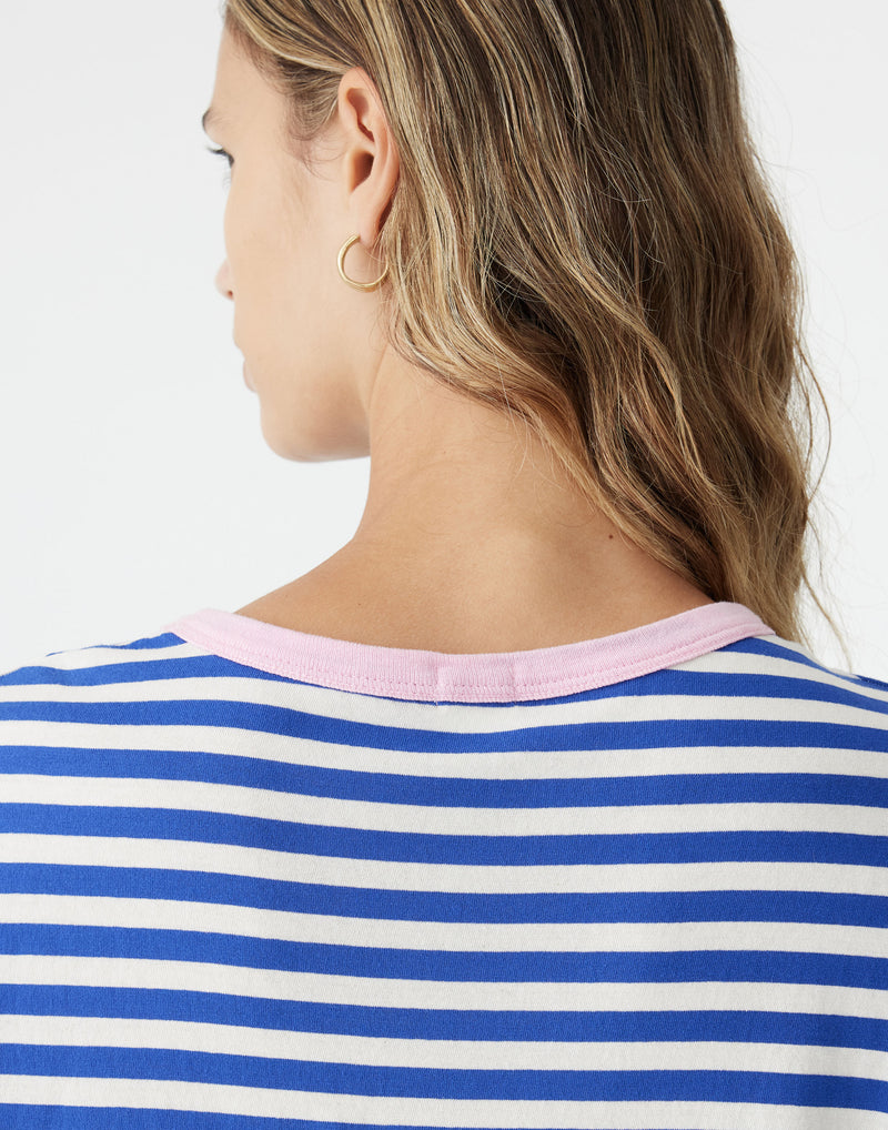 Stripe Cotton Boyfriend T-Shirt