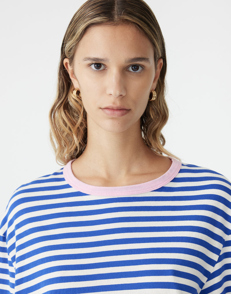 Stripe Cotton Boyfriend T-Shirt