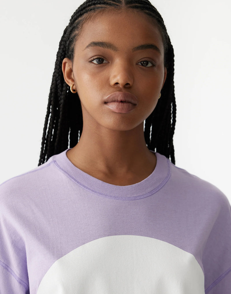 Lavender Cotton Slouch Dot Print T-Shirt