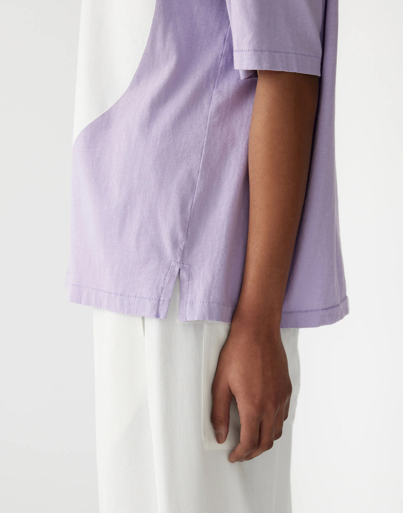 Lavender Cotton Slouch Dot Print T-Shirt