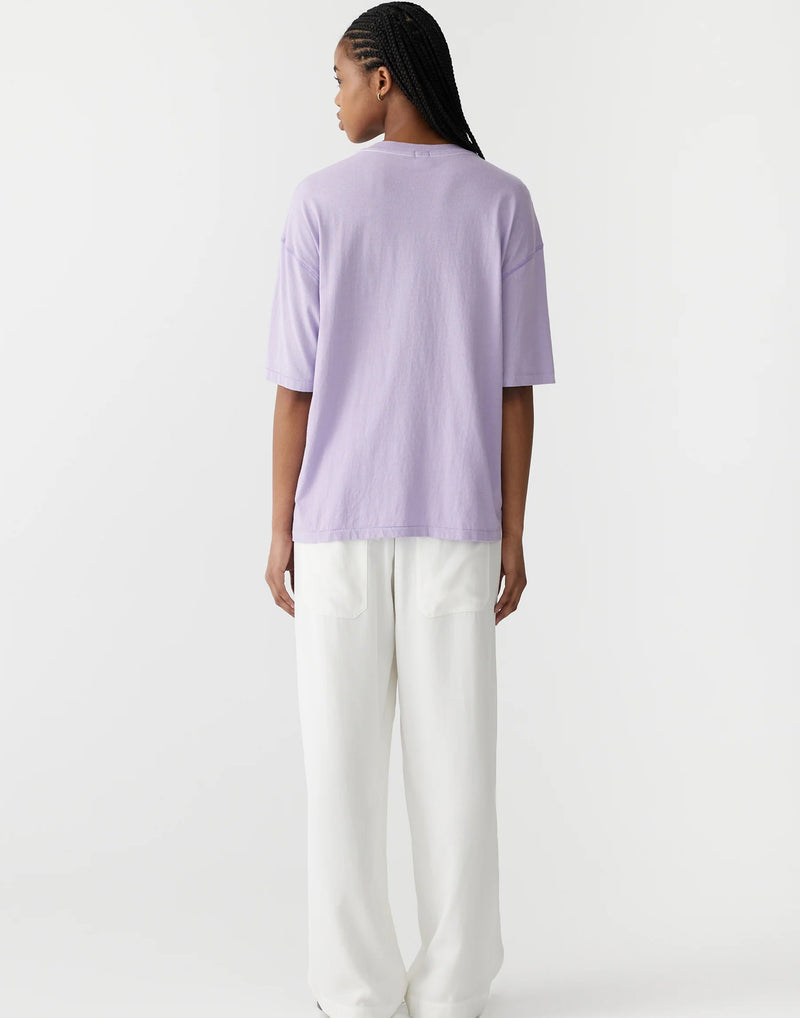 Lavender Cotton Slouch Dot Print T-Shirt