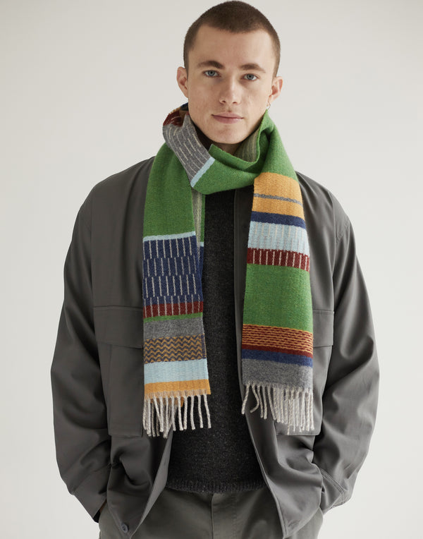 Green Wool Strathay Scarf